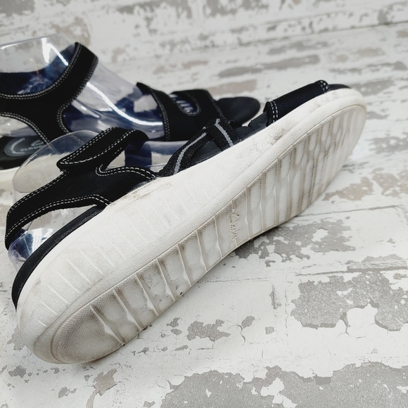 Clarks Glide Hi Shore Black Strappy Sandals X343 - Picture 8 of 9